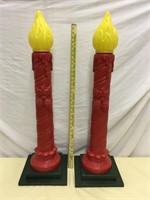 MCM Christmas Candle Blow Mold 36" tall w Pinecone