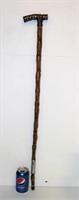 Wood Walking Cane w Sterling Silver Signed Handle