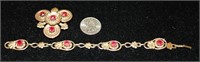 Vintage Roles Gold Plated Bracelet & Brooch