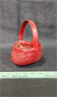 Miniature Red Woven Basket