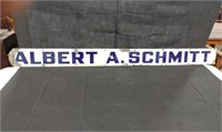 Porcelain Albert A. Schmitt Strip Sign