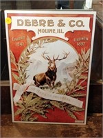 Deere and co tin sign 11x16