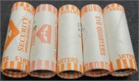 (5) Ten Dollar Rolls Unc. State Quarters: