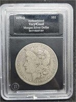 1879-O Morgan Silver Dollar, VG slab,