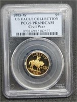 1995-W slab Five Dollar Gold "Civil War"