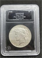 1928-S Peace Silver Dollar, slab VG