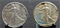 1940 & 1941Walking Liberty Half Dollars Both AU