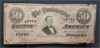 1864 Fifty Dollar Confederate Note, Uncirculated