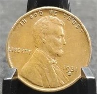 1931-S Lincoln Cent, XF from Album