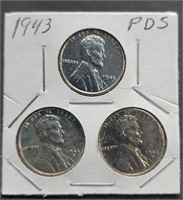 1943-P,D,S Steel War Cents