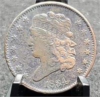 1834 Half Cent, VF Details