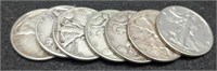 (7) Walking Liberty Silver Half Dollars