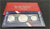 Three Coin Bicentennial 1776-1976 Silver