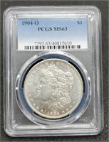 1904-O slab Morgan Silver Dollar, PCGS MS63