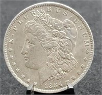 1884-O Morgan Silver Dollar, AU58