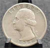 1932-D Washington Silver Quarter, XF+