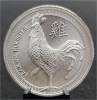 One oz. Silver Round "Year of the Rooster"