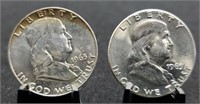 1963-P,D Franklin Silver Half Dollar, Both BU