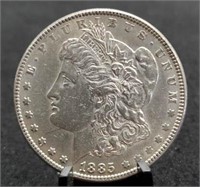 1885 Morgan Silver Dollar AU55