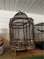 antique metal bird cage 28x20x16