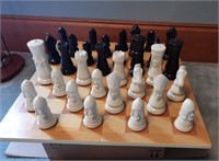 homemade chess board and pieces