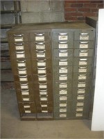 (2) Metal Storage Cabinets  24 Drawers Each