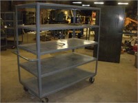 Metal Shelf On Wheels W/Floor Lock  6 Inch Casters