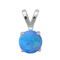Round Shaped Blue Opal Pendant