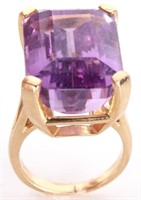 14K YELLOW GOLD LADIES AMETHYST COCKTAIL RING