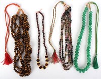 CUSTOM EARTH COLORED SPINEL BEAD NECKLACES - (4)