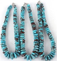TURQUOISE BEADED NECKLACES - LOT OF 3