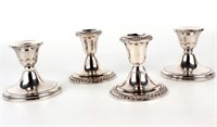 STERLING SILVER WEIGHTED CANDLE STICK HOLDERS (4)