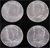 1964 KENNEDY HALVES 90% SILVER - LOT OF 4