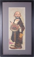 SIGNED ORIGINAL OIL HOBO WITH EMPTY HAT