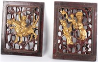 ANTIQUE HAND CARVED ASIAN WOOD CARVINGS