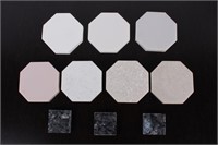 ASSORTMENT OF MARBLE STAND DISPLAY TILES (10)