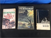 3 Vintage Ernest Hemingway Novels -