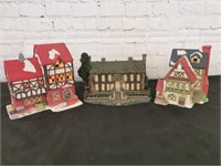 Three Christmas Village Pieces: Thomas Kinkade +