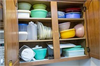 Cabinet full of mostly Tupperware