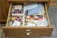 Two drawers full of cookbooks and recipes