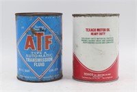 Vintage ATF & Texaco Motor Oil Quart Cans