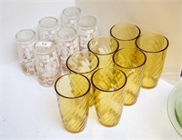 13 vintage glass tumblers
