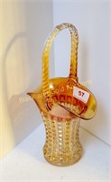 Marigold iridized glass basket