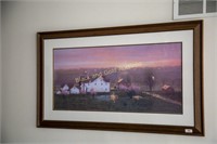 26 x 44 framed farm scene print