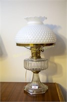 Aladdin Corinthian crystal lamp with shade