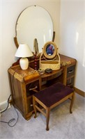 1930s waterfall style vanity with stool