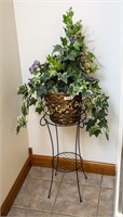 Silk Ivy arrangement on metal stand