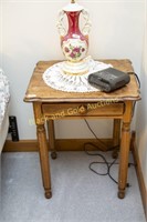 Antique one drawer lamp table