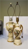 Pair of vintage pottery table lamps