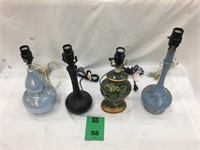 Lot of 4 Ceramic Lamps